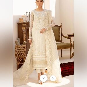 Elegant Cream Embroidered Dress